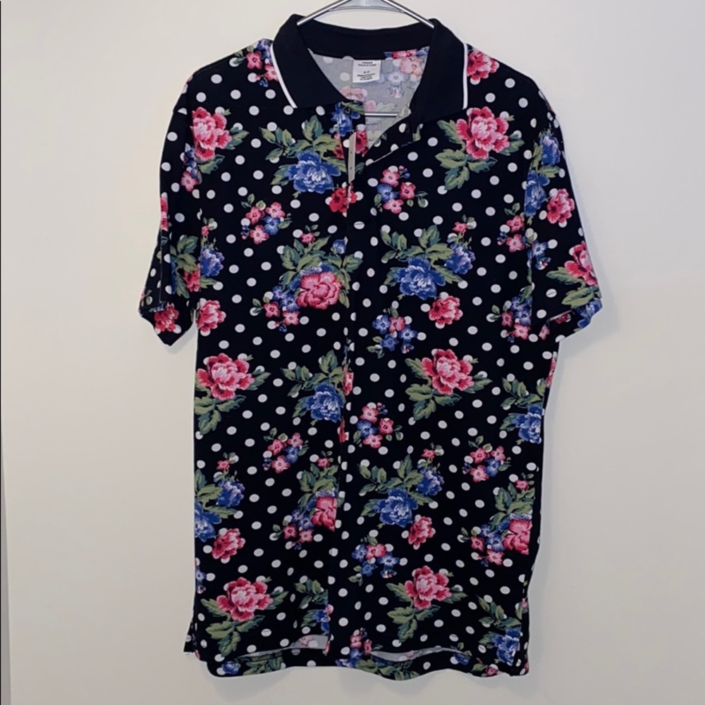 Men’s Urban Outfitters Floral/PolkaDot Print Polo